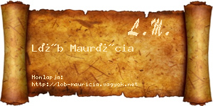 Löb Maurícia névjegykártya